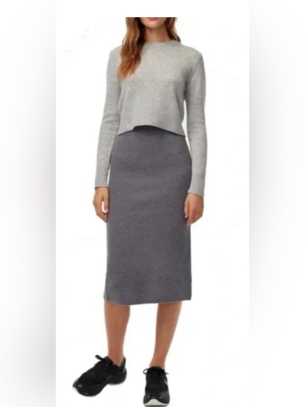 Aritzia The Group by Babaton Johan Wool Angora Skirt‎ Heathered Grey XS NWT